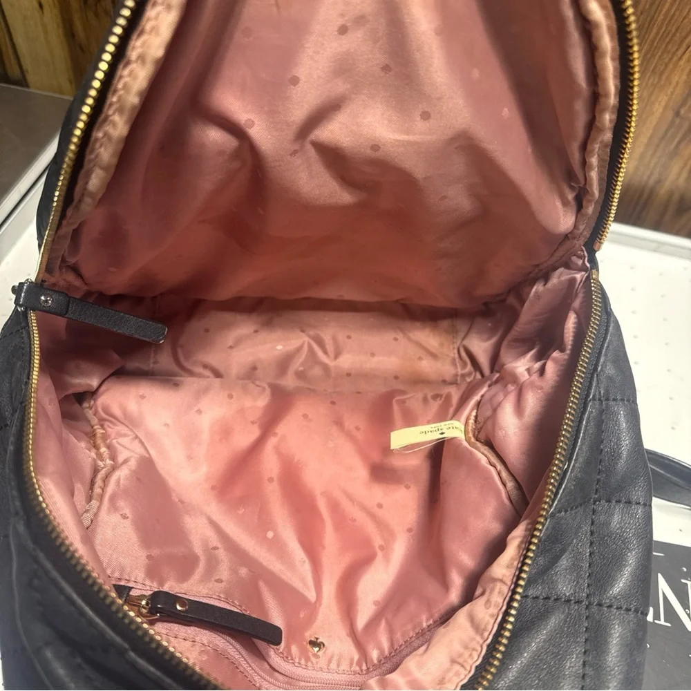 Kate Spade Black and Gold Quilted Backpack - Picture 11 of 11